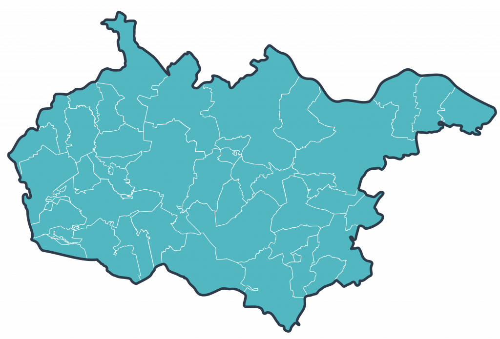 Karte des Landkreises Harburg.